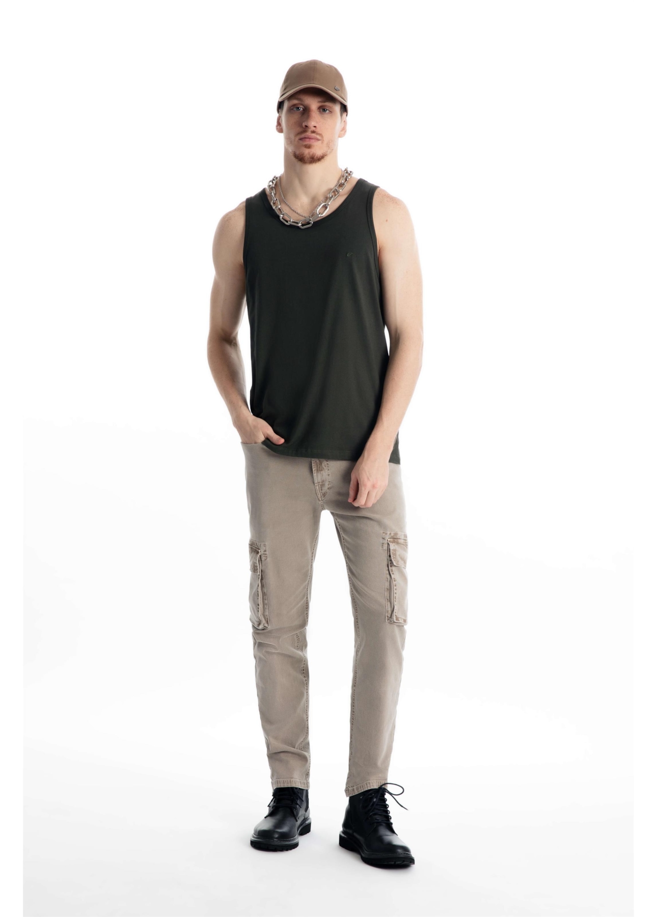 Calça Canvas Original Cargo Slim Husk