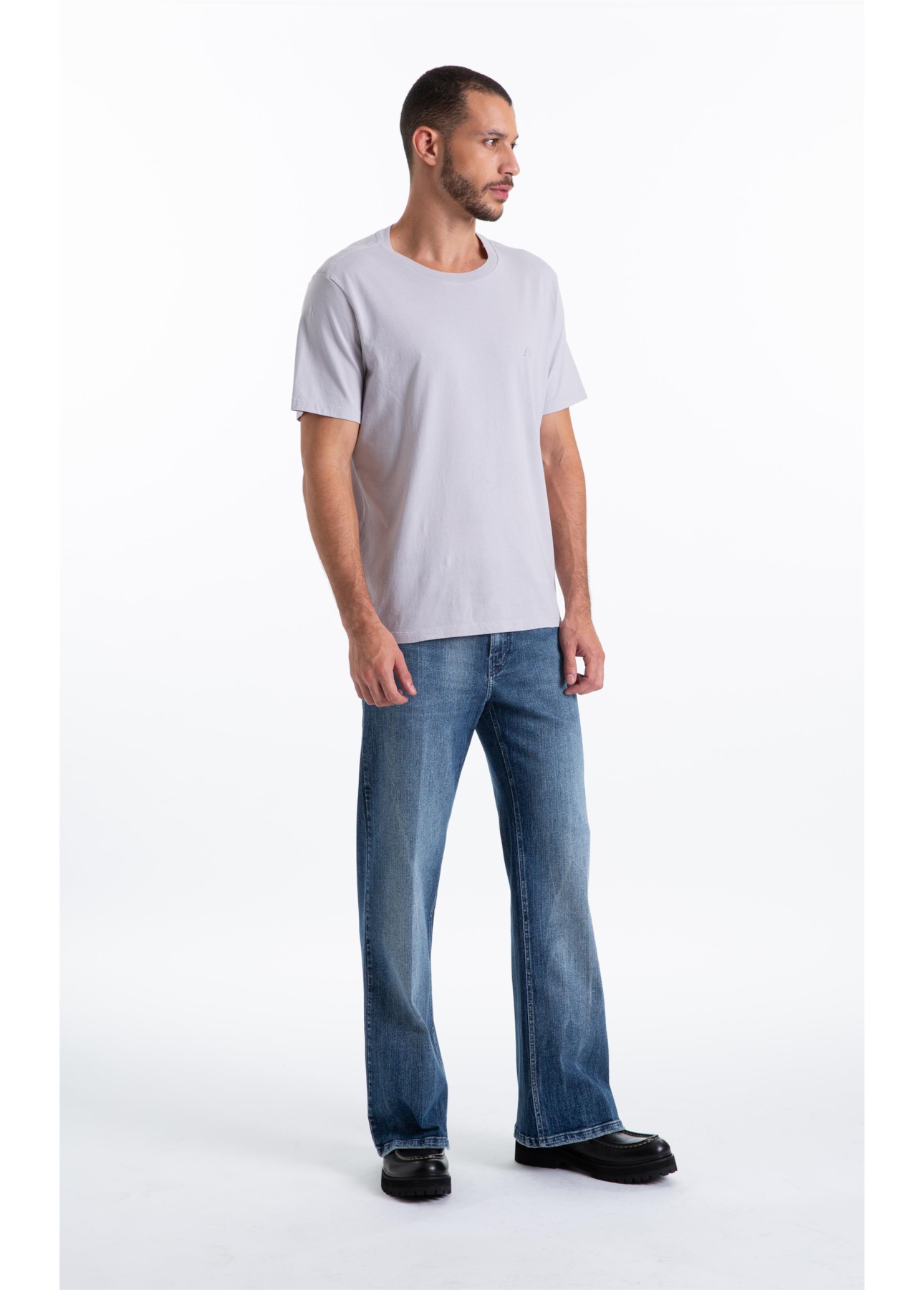 Calça Classic Denim Elastic Flare 5 Pockets 2154-Lav.Claro C/ Tie Dye