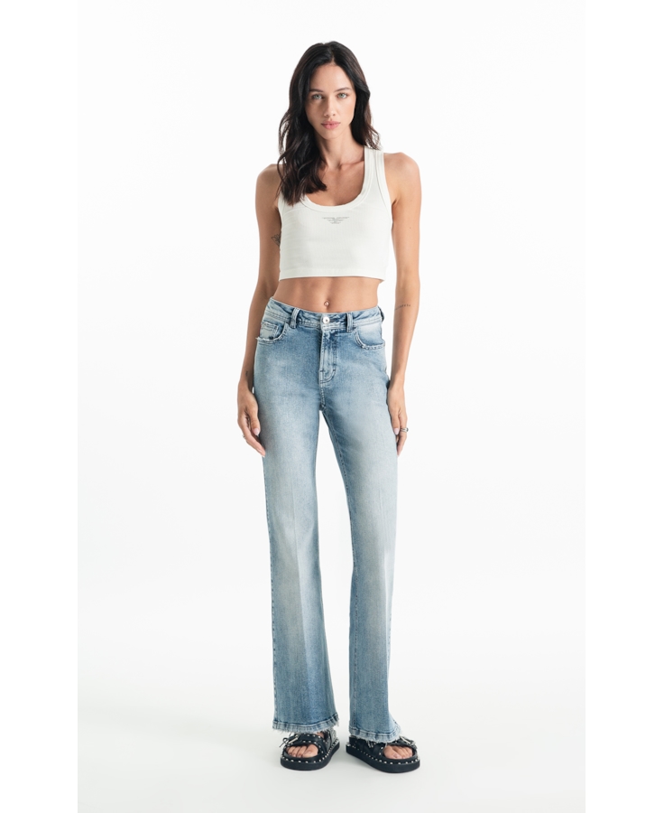 Calça Classic Denim Elastic Flare Lav.Claro