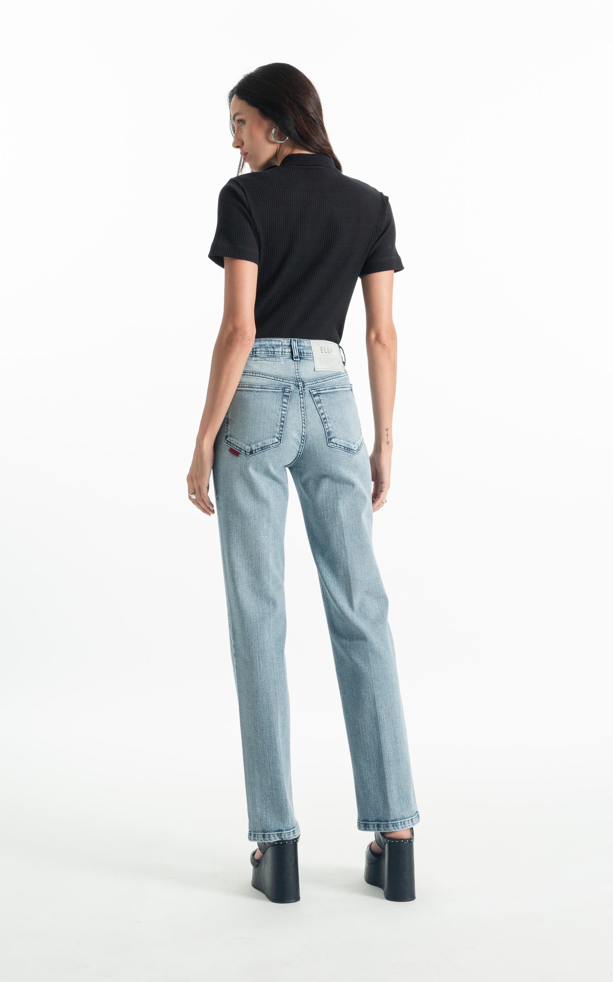 Calça Classic Denim Elastic Straight Lav.Escuro