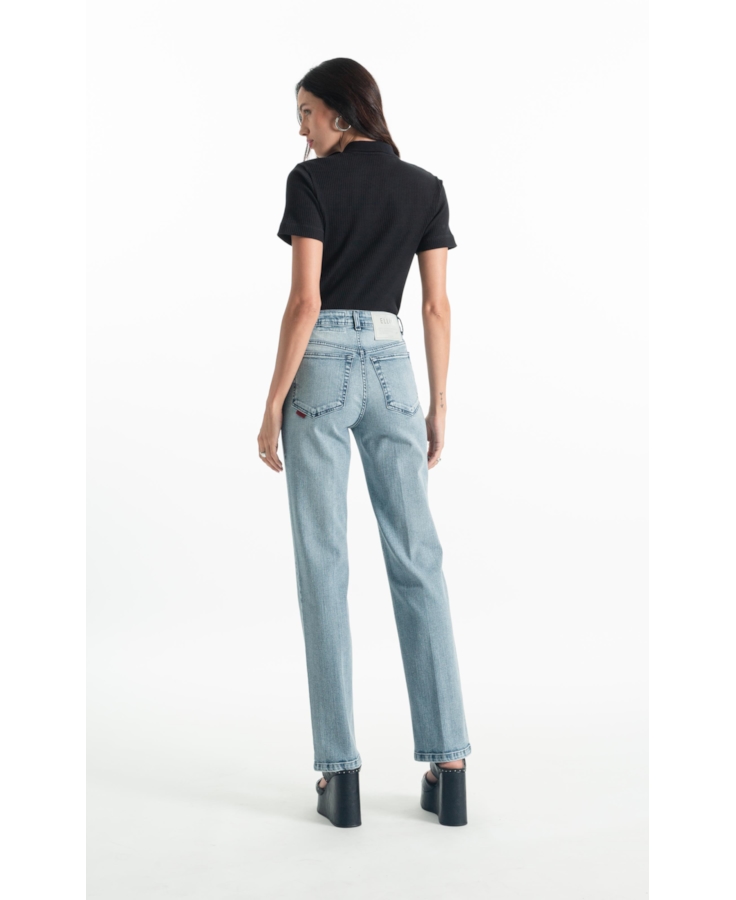 Calça Classic Denim Elastic Reta Lav.Claro