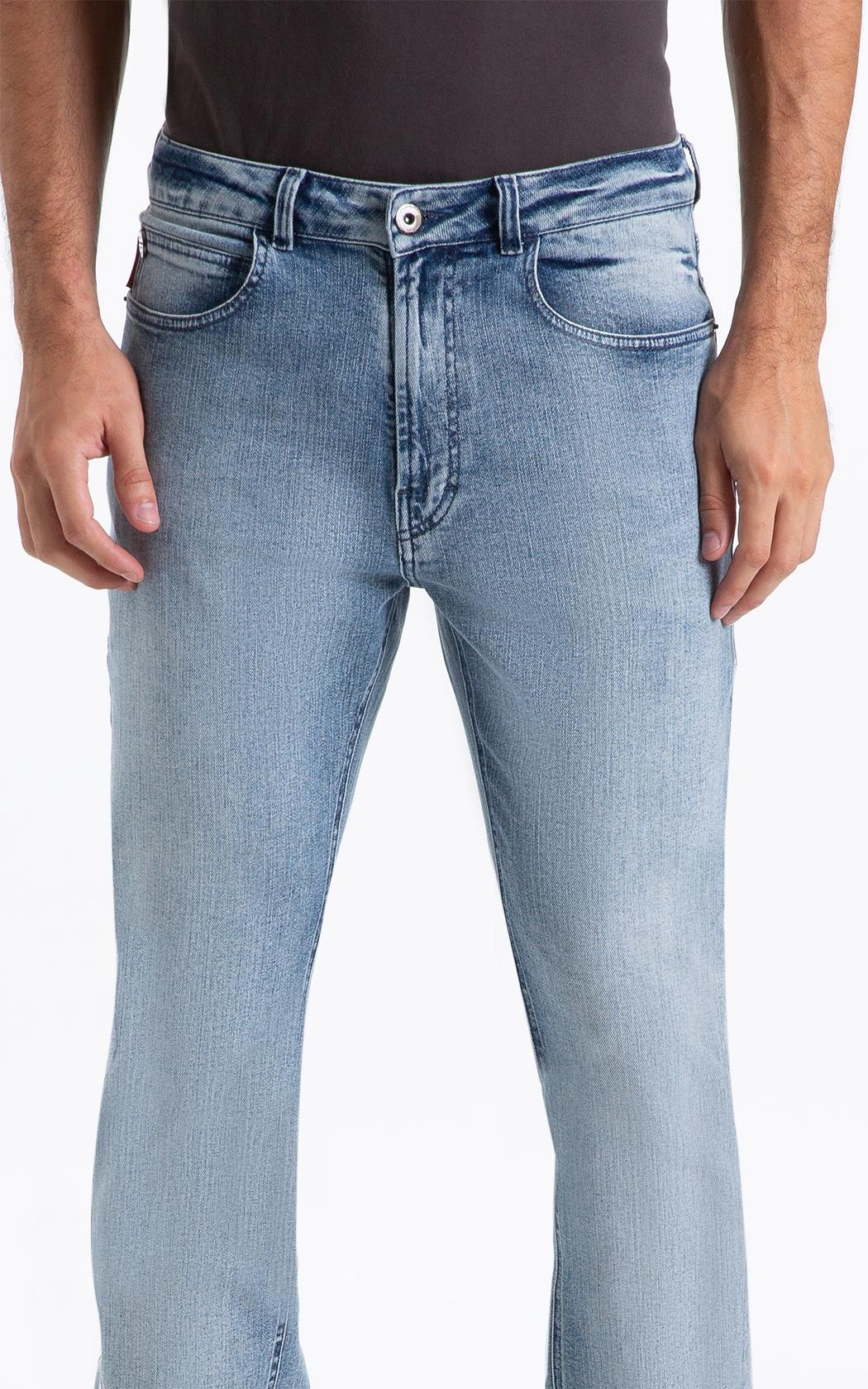 Calça Classic Denim Elastic Slim 5 Pockets Lav.Claro C/ Pincelado
