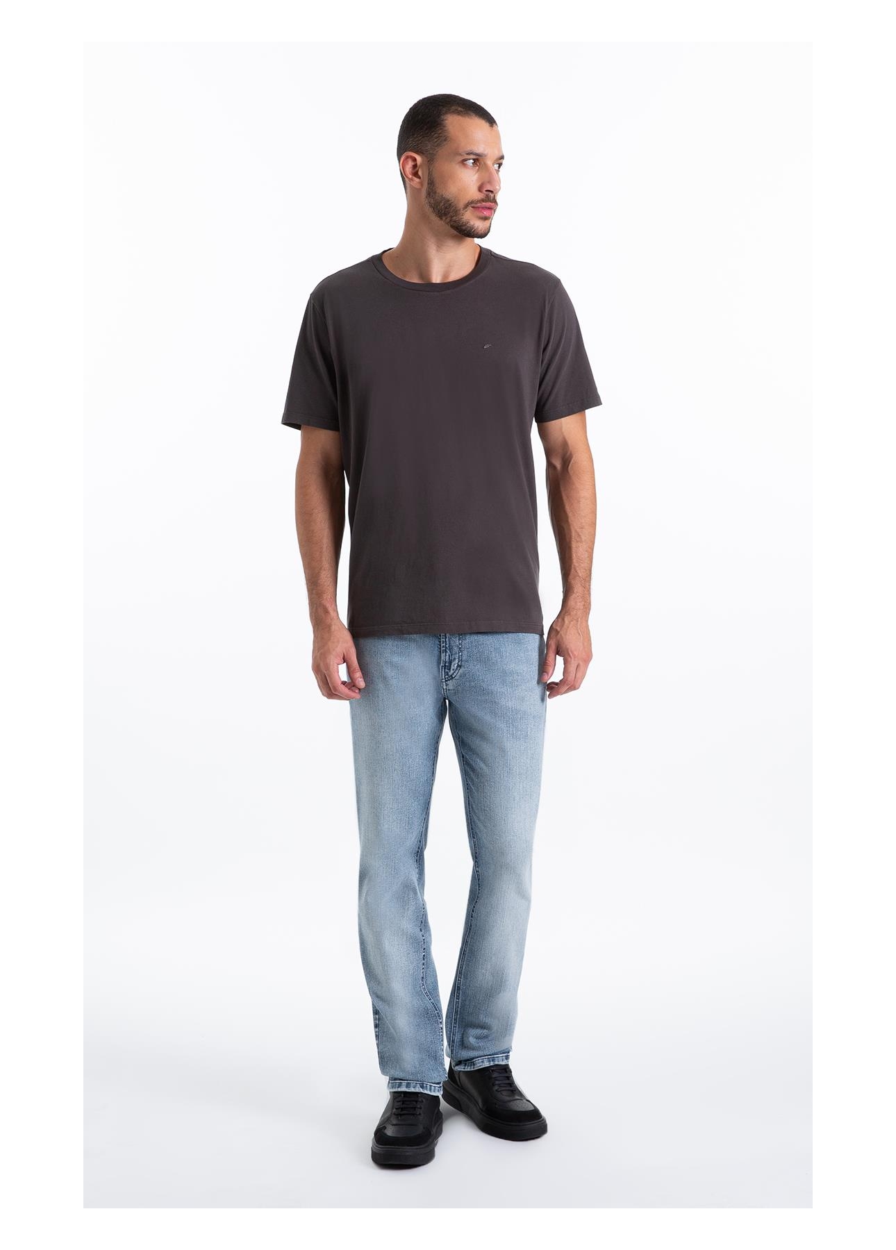 Calça Classic Denim Elastic Slim 5 Pockets Lav.Claro C/ Pincelado