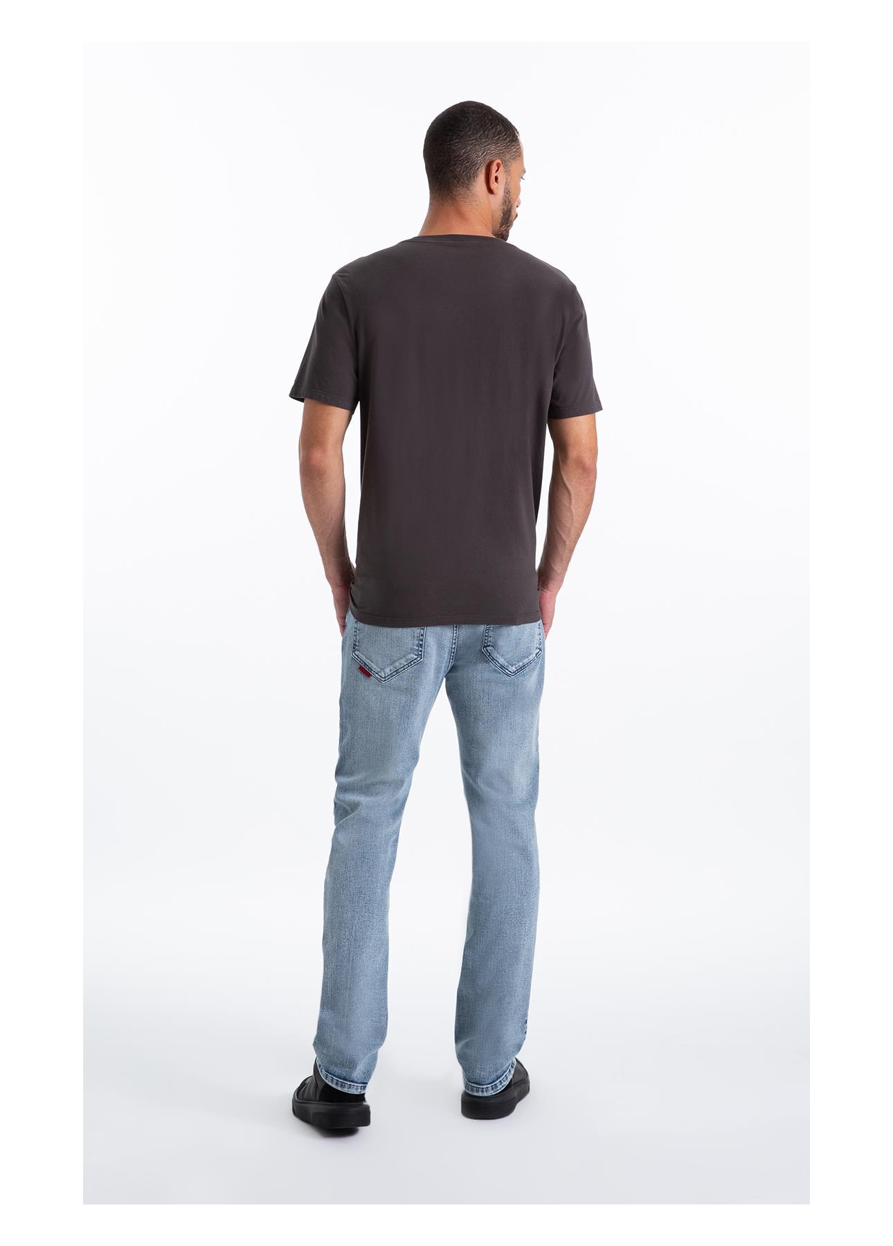 Calça Classic Denim Elastic Slim 5 Pockets Lav.Claro C/ Pincelado