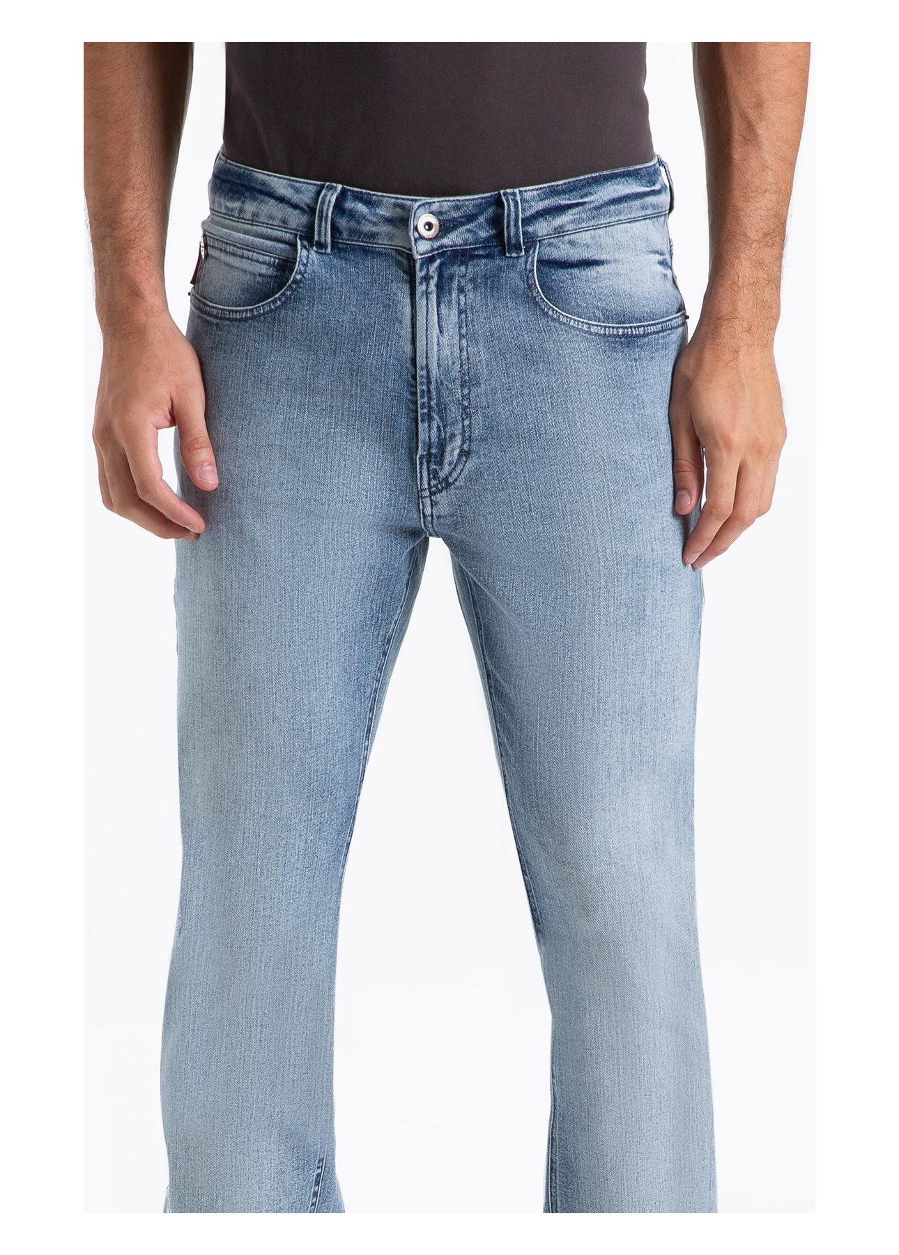 Calça Classic Denim Elastic Slim 5 Pockets Lav.Claro C/ Pincelado