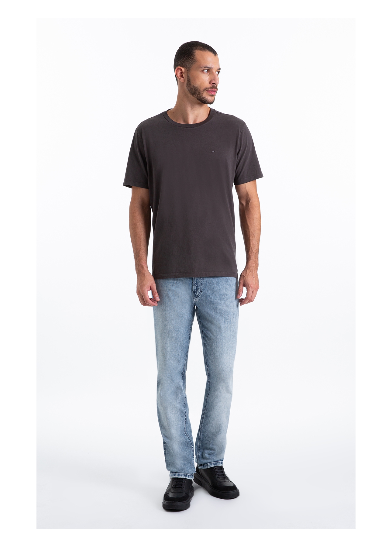 Calça Classic Denim Elastic Slim 5 Pockets Lav.Claro C/ Pincelado