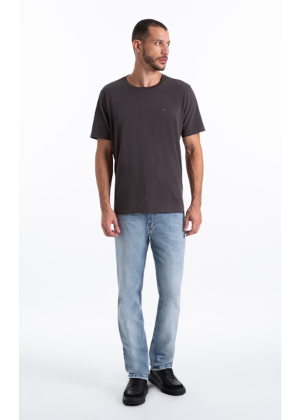 Calça Classic Denim Elastic Slim 5 Pockets Lav.Claro C/ Pincelado