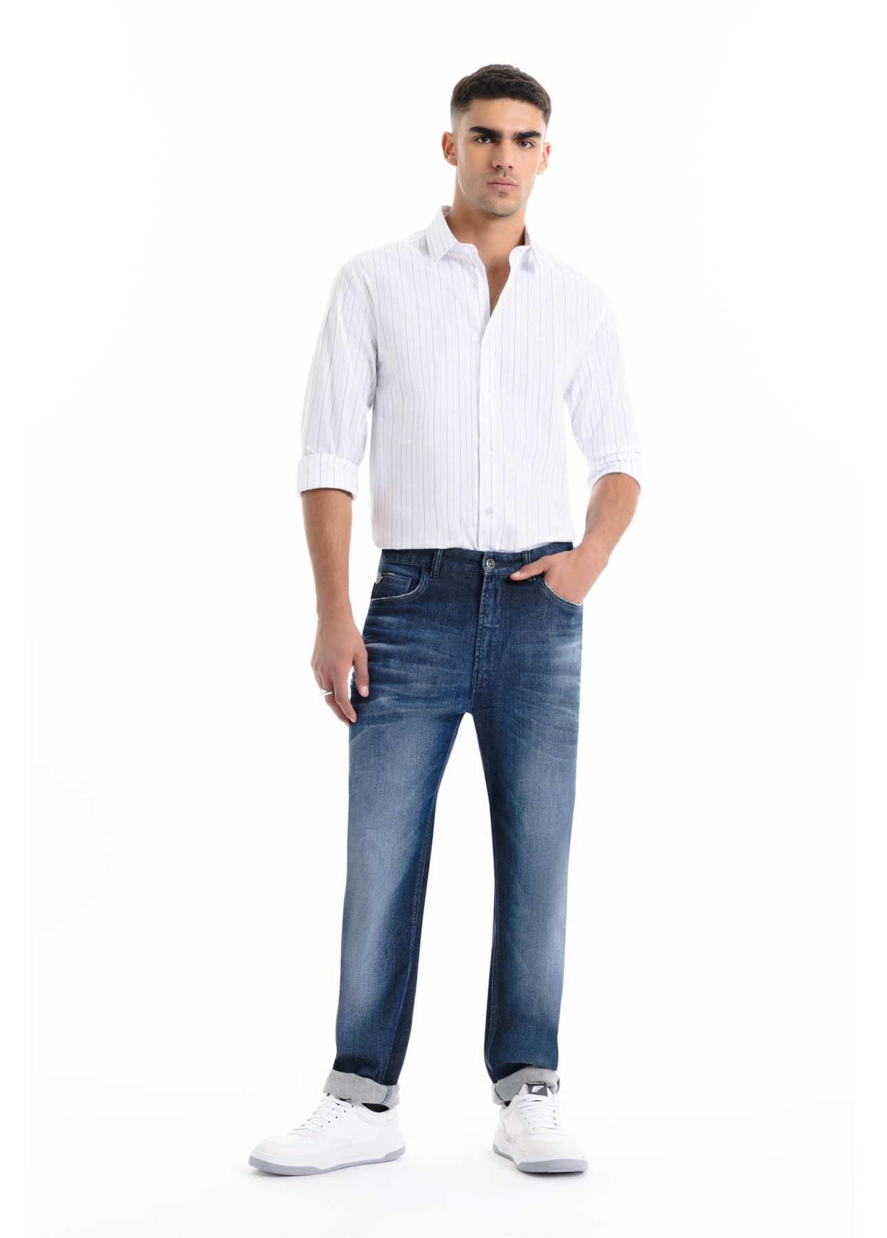 Calça Classic Denim Elastic Slim Lav.Escuro C/ Matiz