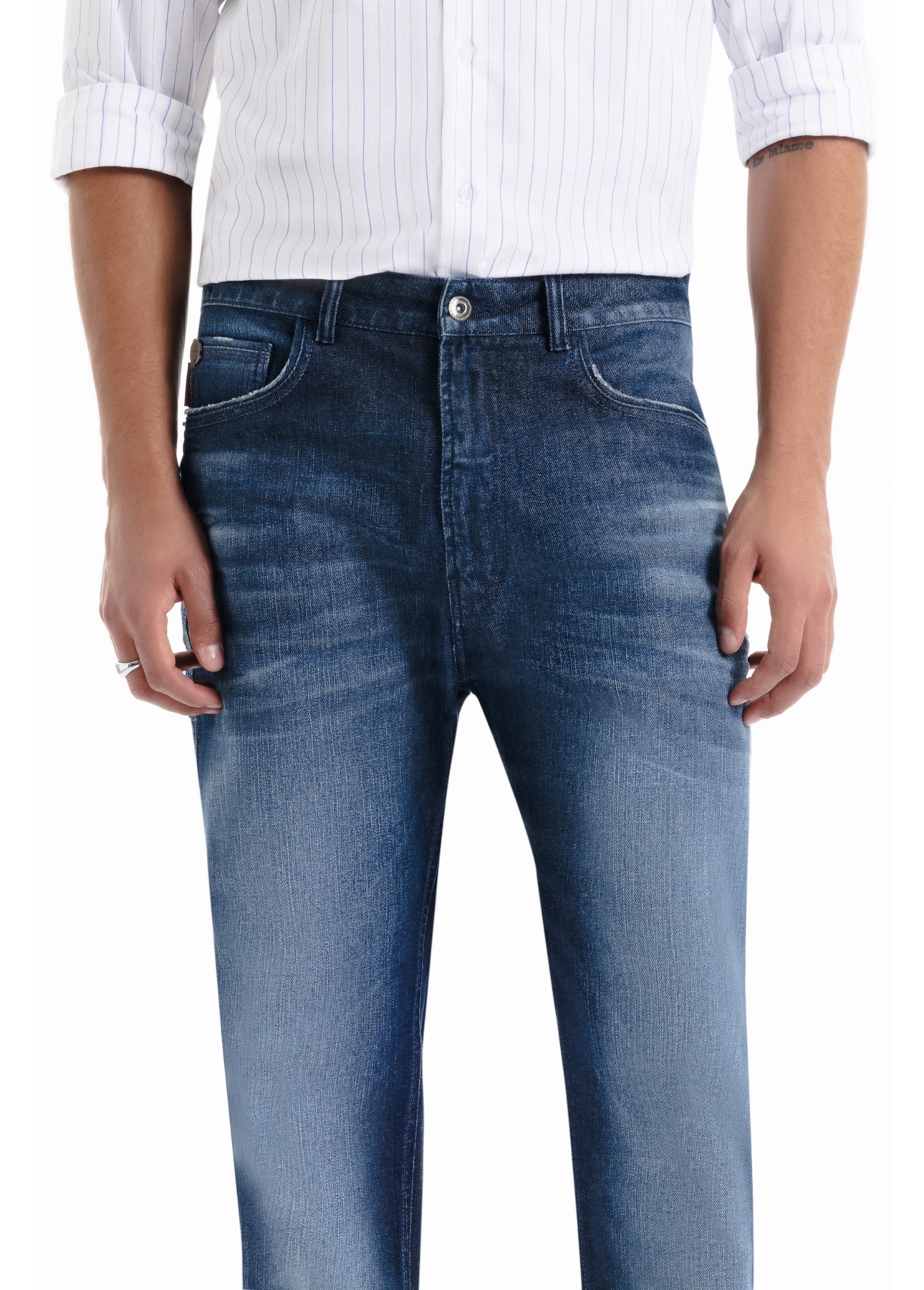 Calça Classic Denim Elastic Slim Lav.Escuro C/ Matiz