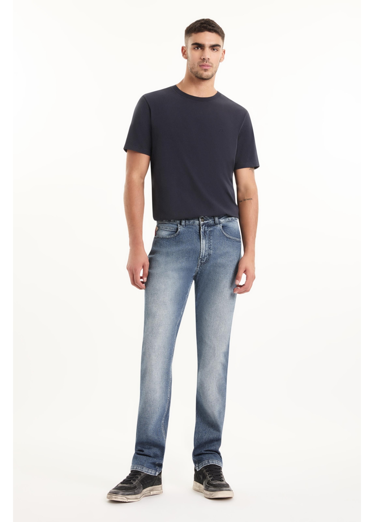 Calça Classic Denim Elastic Slim Lav.Medio