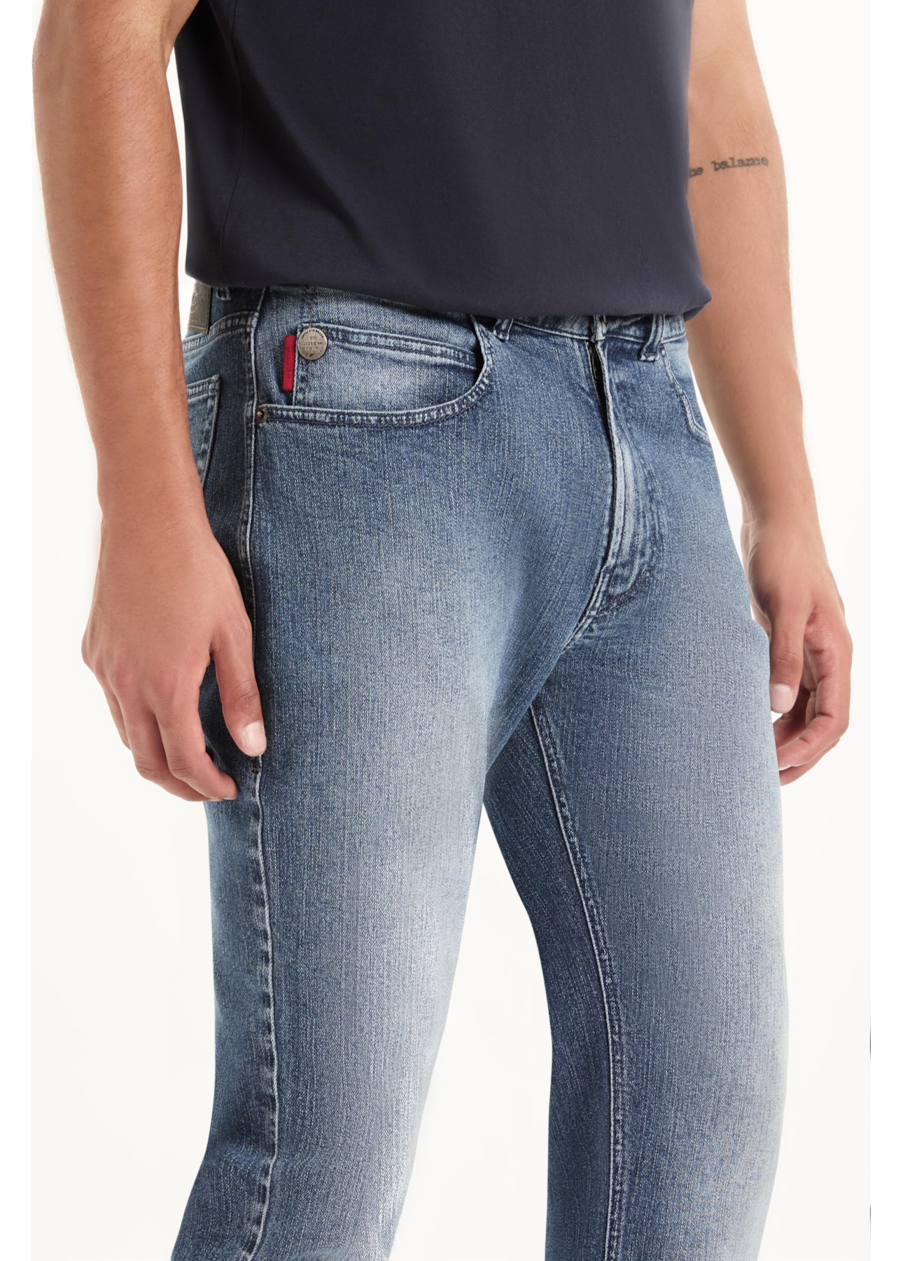 Calça Classic Denim Elastic Slim Lav.Medio