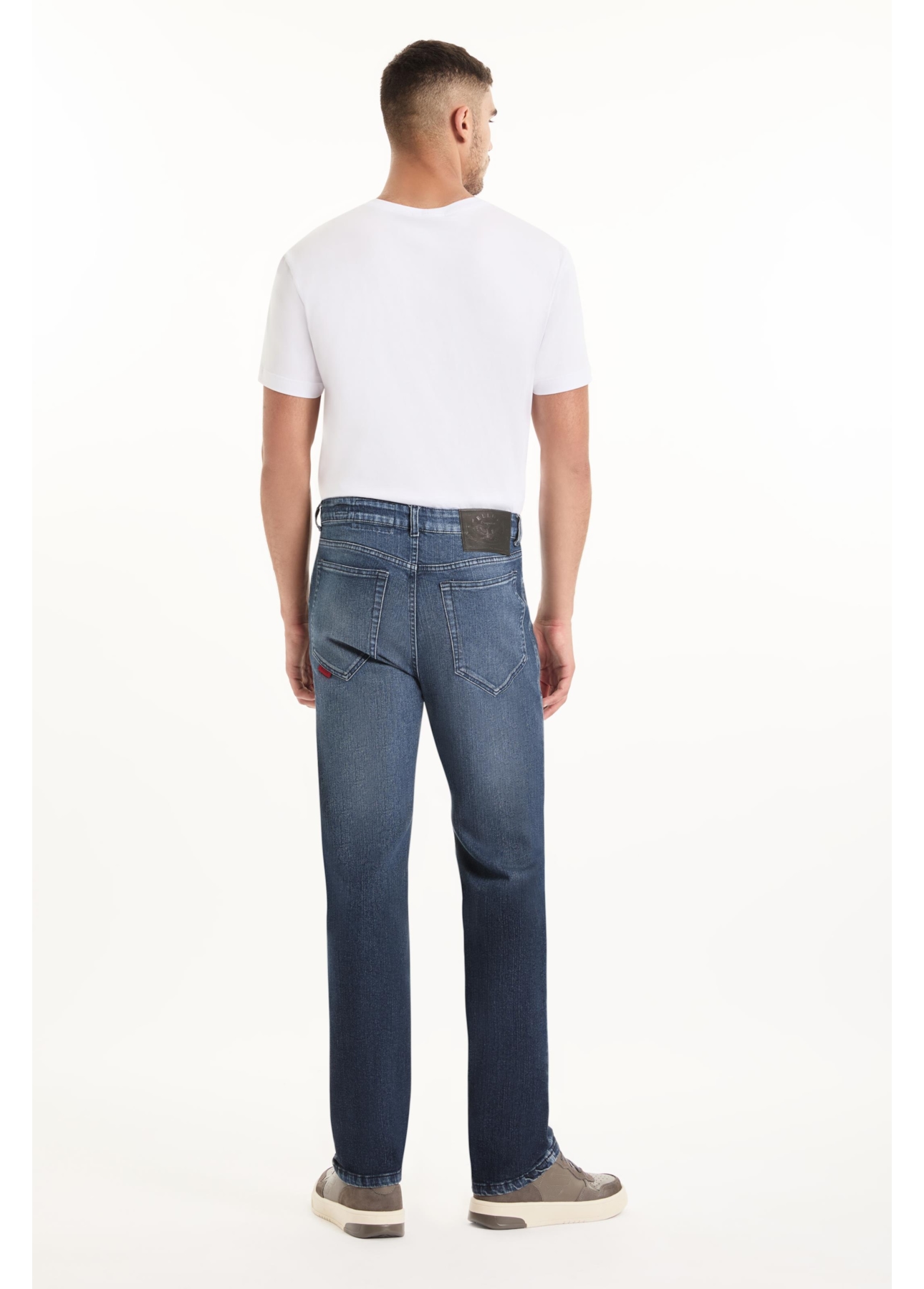 Calça Classic Denim Elastic Straight Lav.Escuro