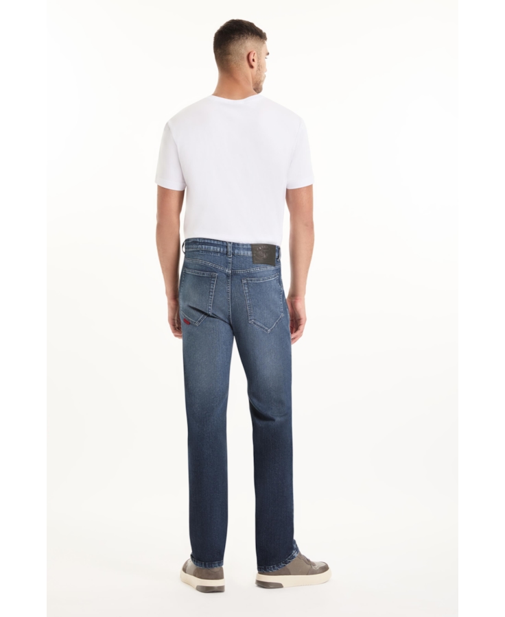 Calça Classic Denim Elastic Straight Lav.Escuro