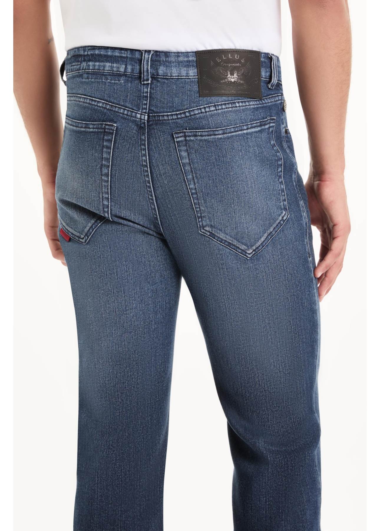 Calça Classic Denim Elastic Straight Lav.Escuro