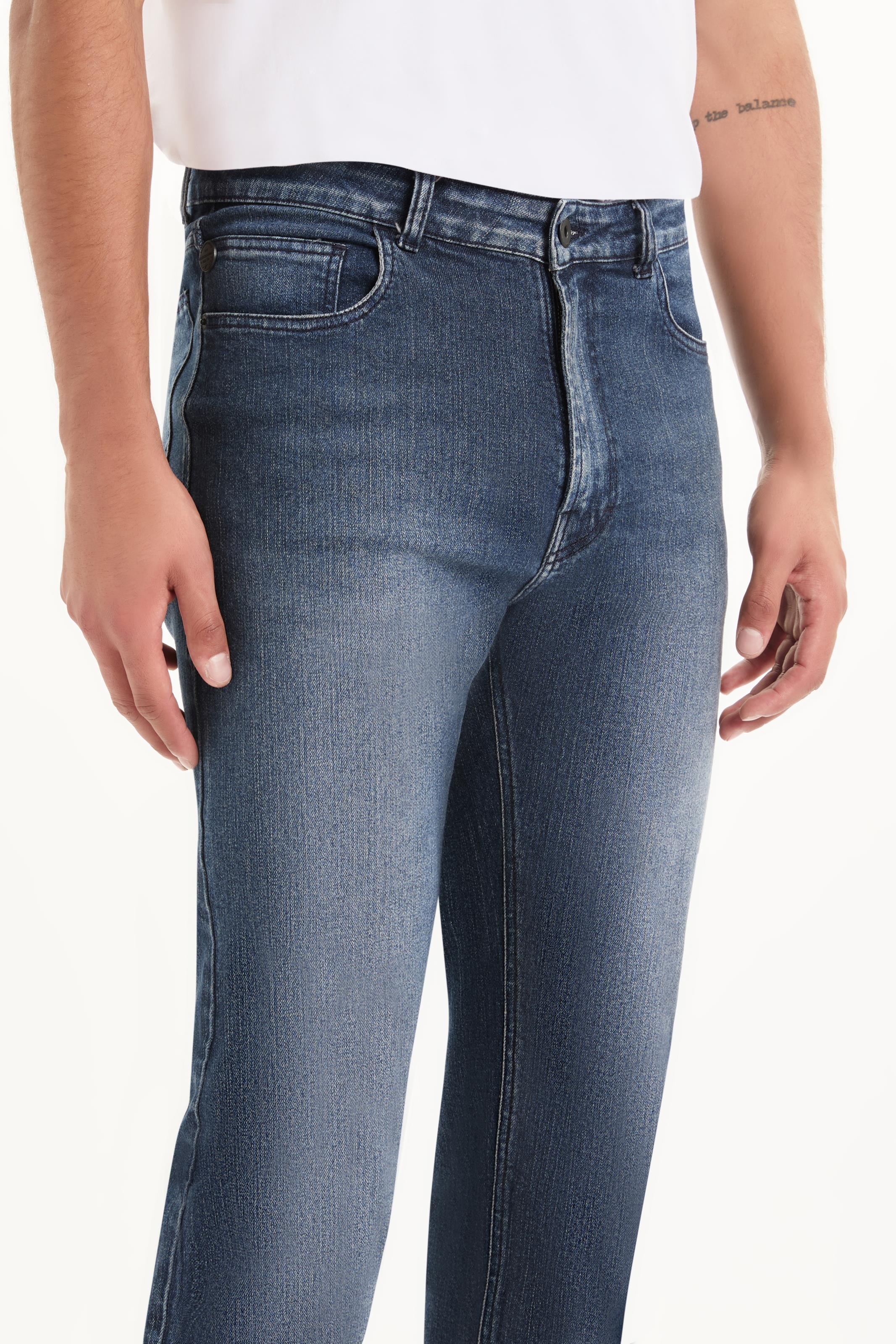 USA製Lee32x 36 Calça Classic Denim Elastic Straight Lav.Escuro