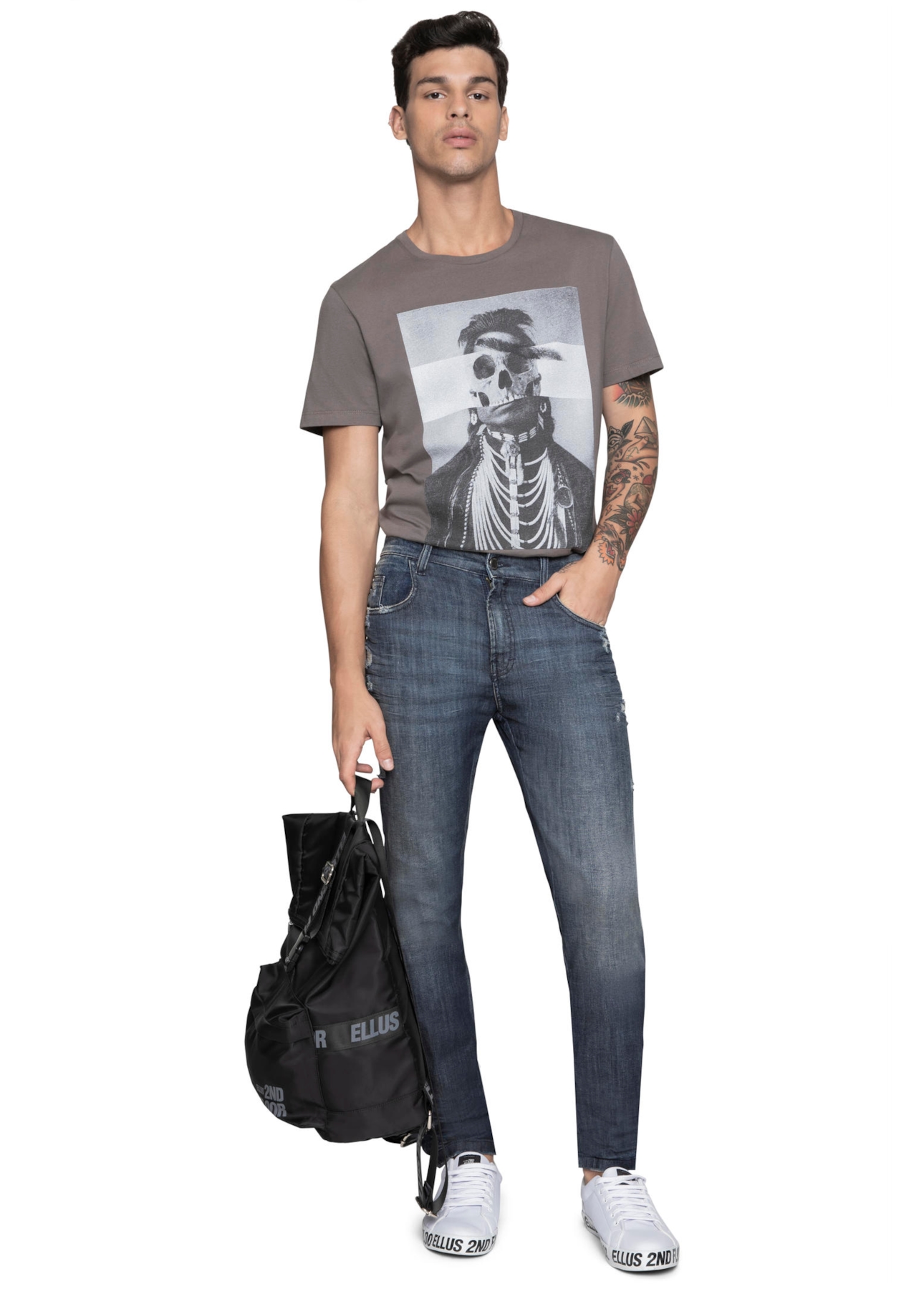 Calça Classic Stefan Slim 615 Lav.Escuro C/Peq.Puid