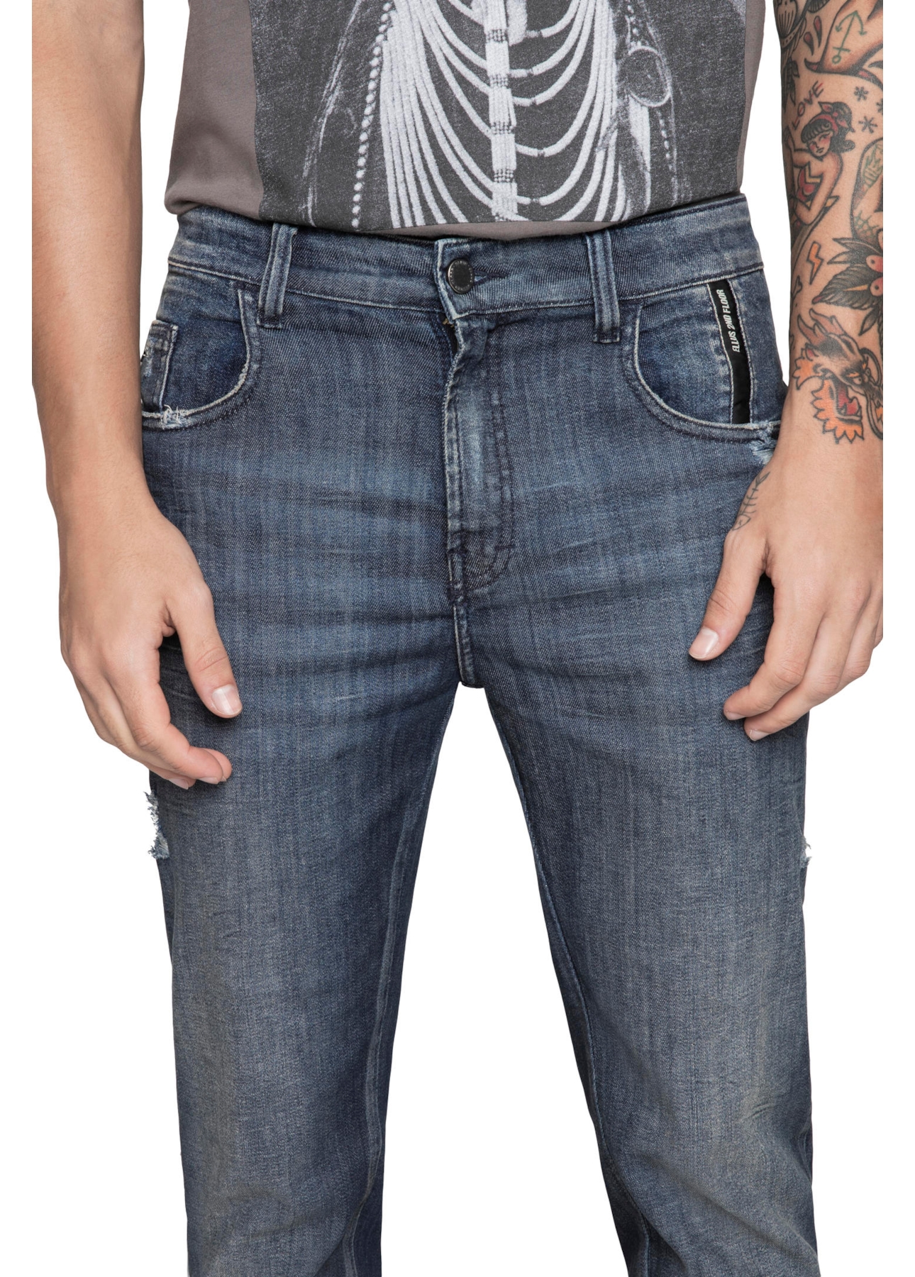 Calça Classic Stefan Slim 615 Lav.Escuro C/Peq.Puid