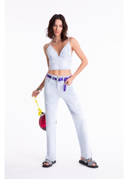 Calça Color Low Rise Tie Dye Azul Pervante