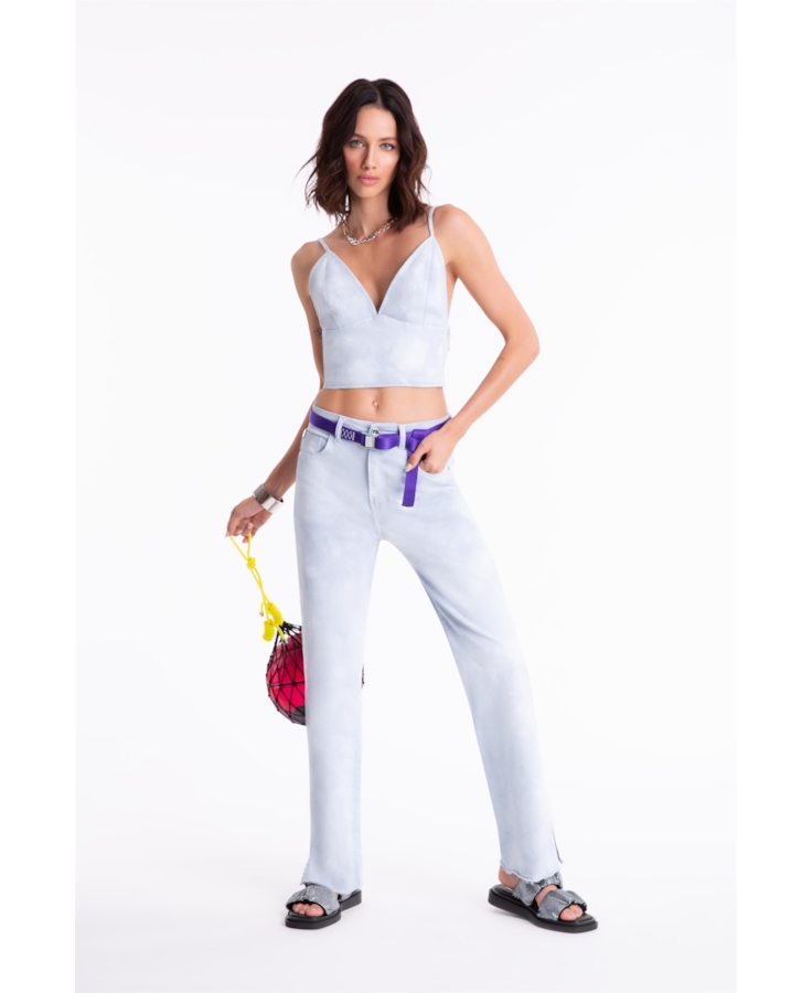 Calça Color Low Rise Tie Dye Azul Pervante