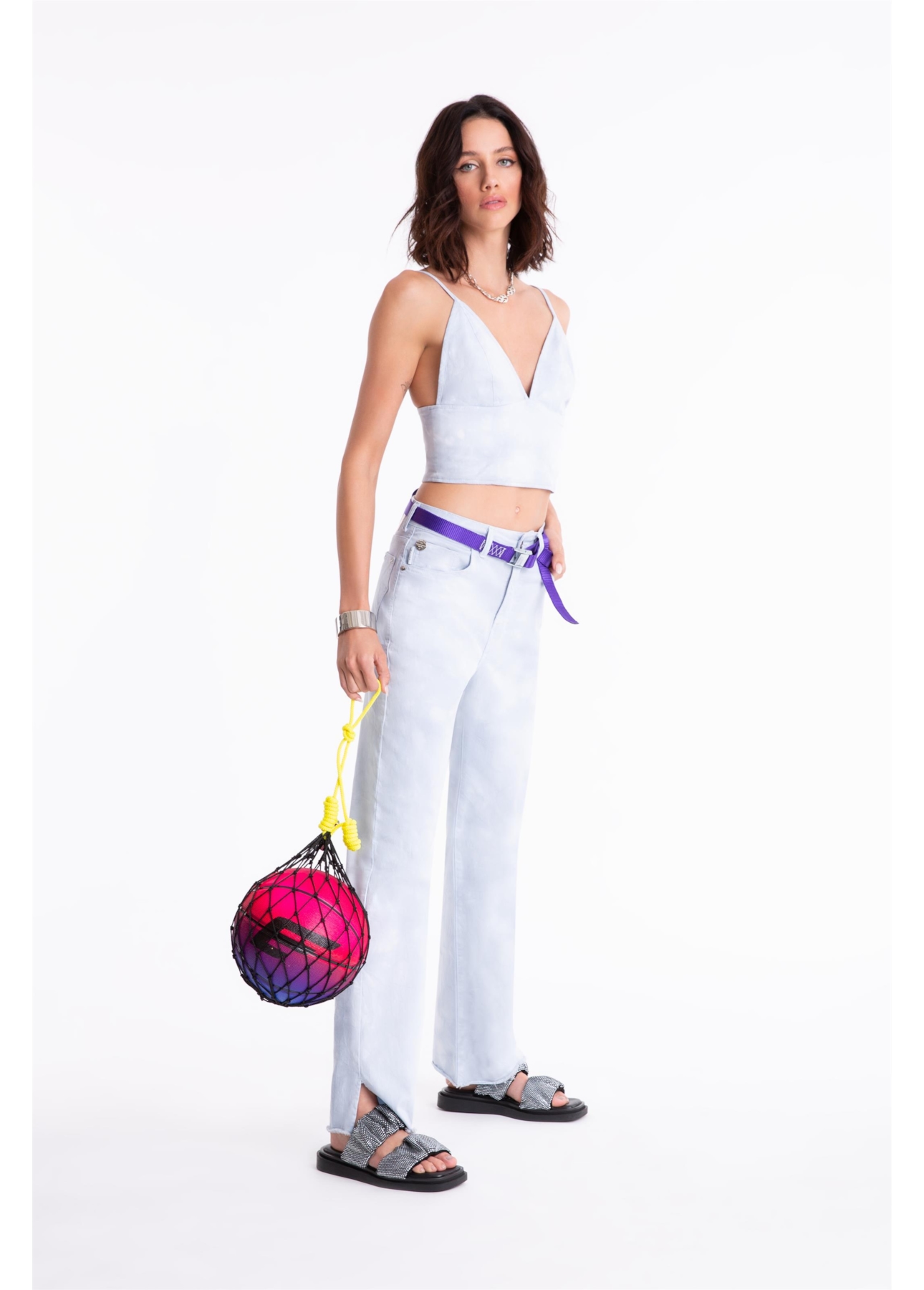 Calça Color Low Rise Tie Dye Azul Pervante