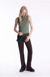 Calça Color Touch Flare Marrom Escuro