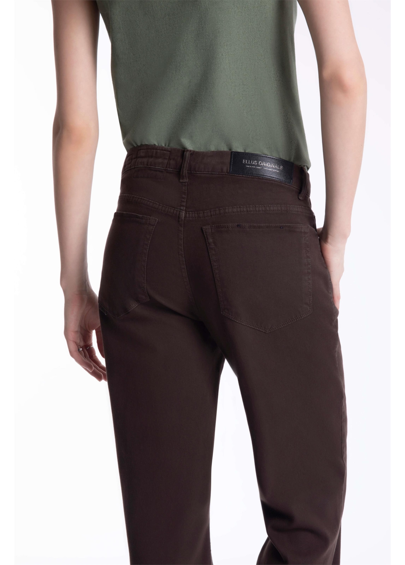 Calça Color Touch Flare Marrom Escuro
