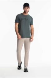 Calça Color Touch Straight Husk