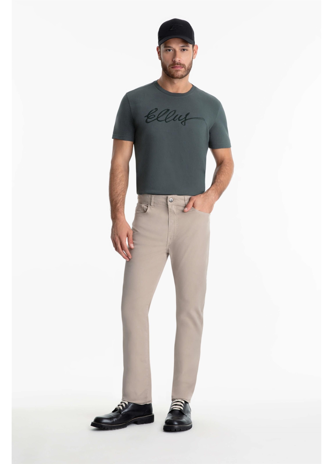 Calça Color Touch Straight Husk