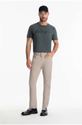 Calça Color Touch Straight Husk