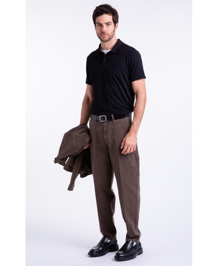 Calça Color Trapezio Worker Tabaco