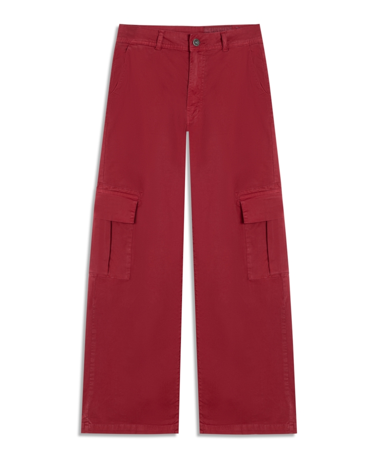 Calça Color Twill Carrot Bordeaux