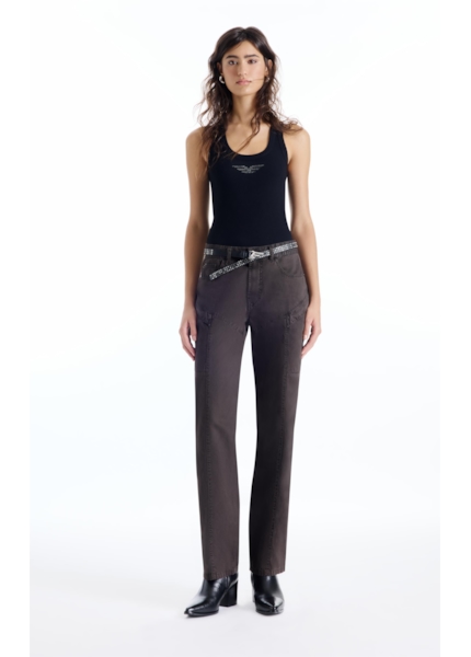 Calça Color Twill Low Rise Plumbo