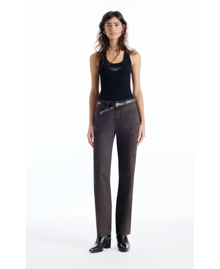 Calça Color Twill Low Rise Plumbo