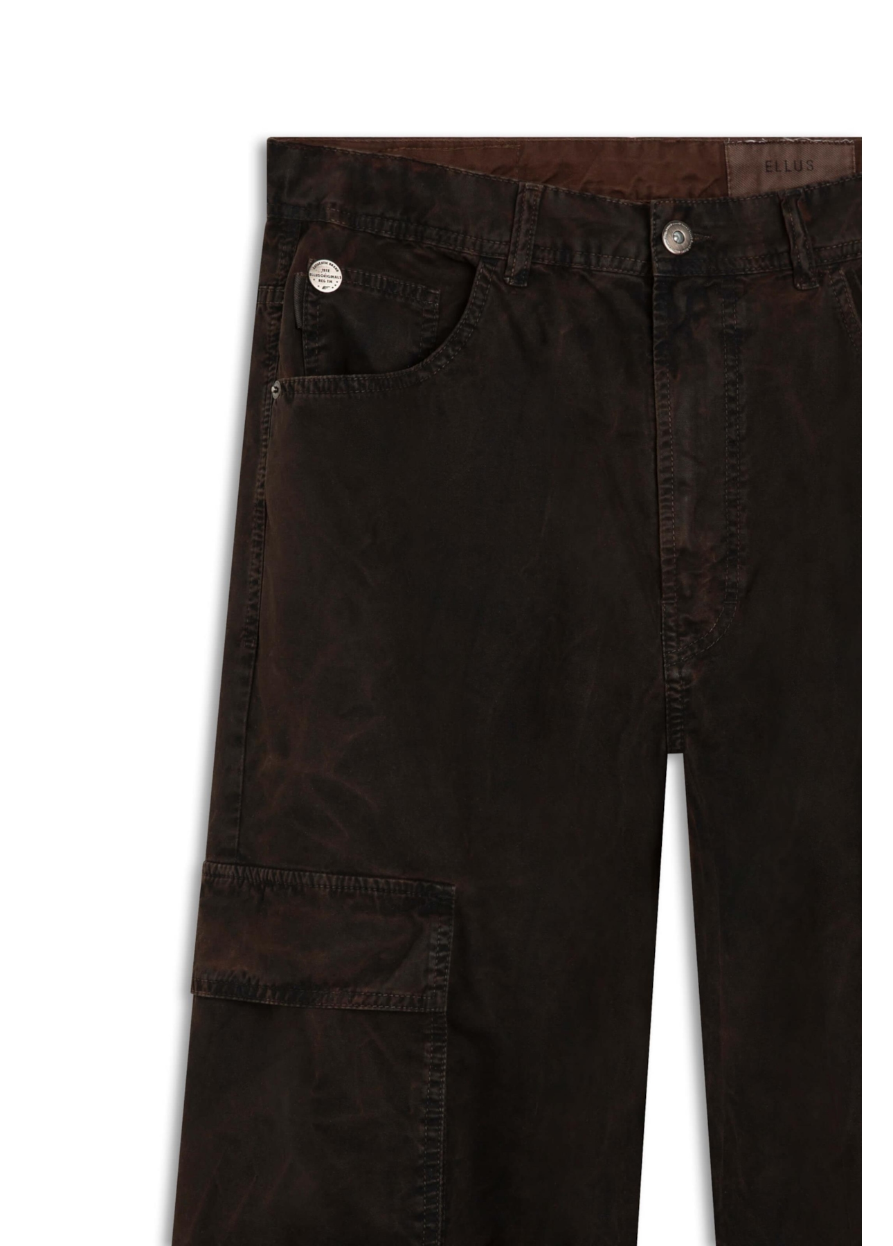 Calça Color Twill Oversized Marmorizado Marrom Escuro