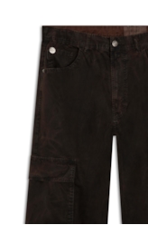 Calça Color Twill Oversized Marmorizado Marrom Escuro