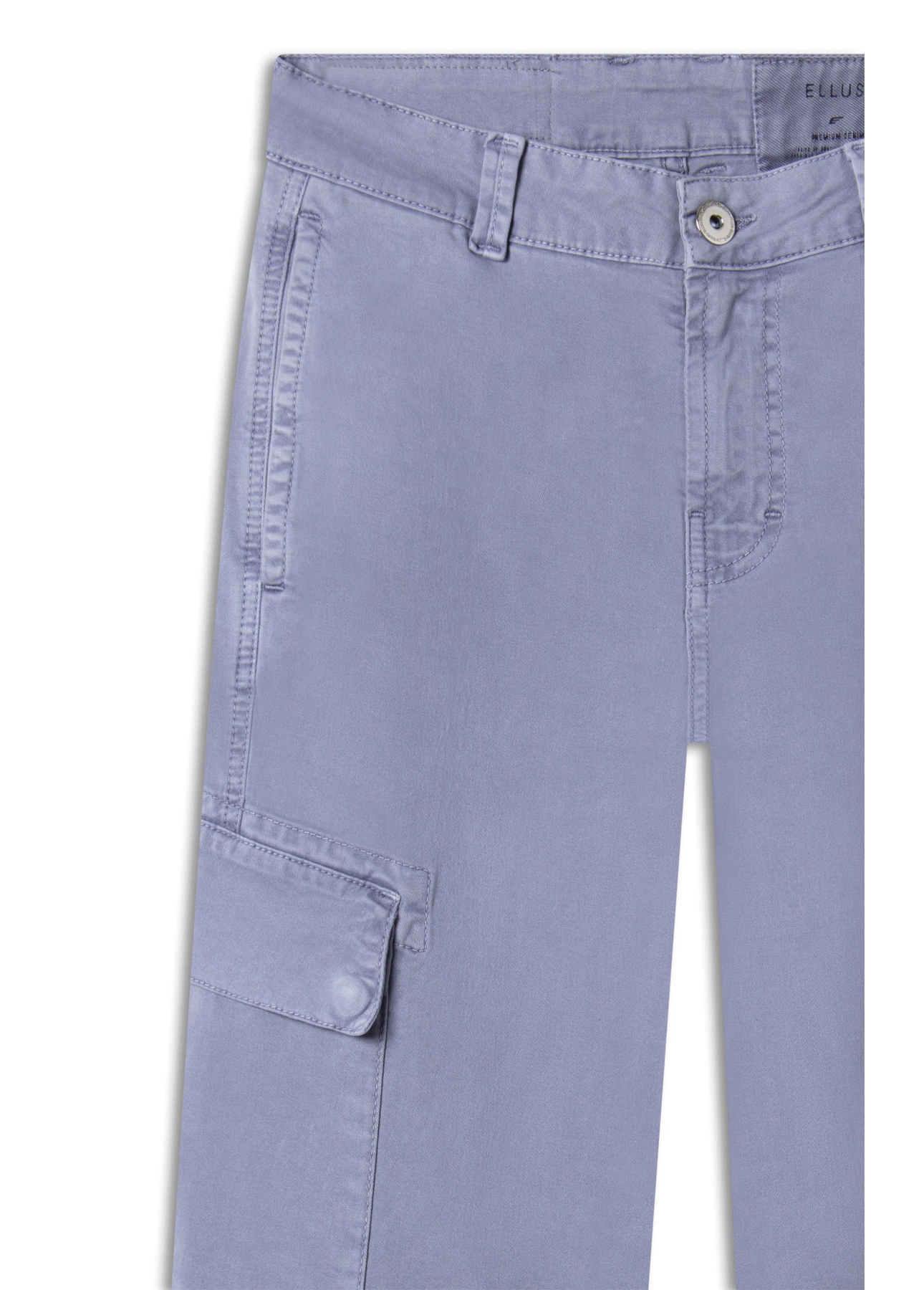 Calça Color Twill Power Flare Cargo Blue Vintage