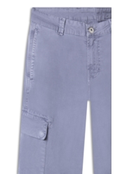 Calça Color Twill Power Flare Cargo Blue Vintage