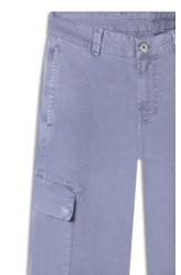 Calça Color Twill Power Flare Cargo Blue Vintage