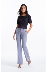 Calça Color Twill Power Flare Cargo Blue Vintage