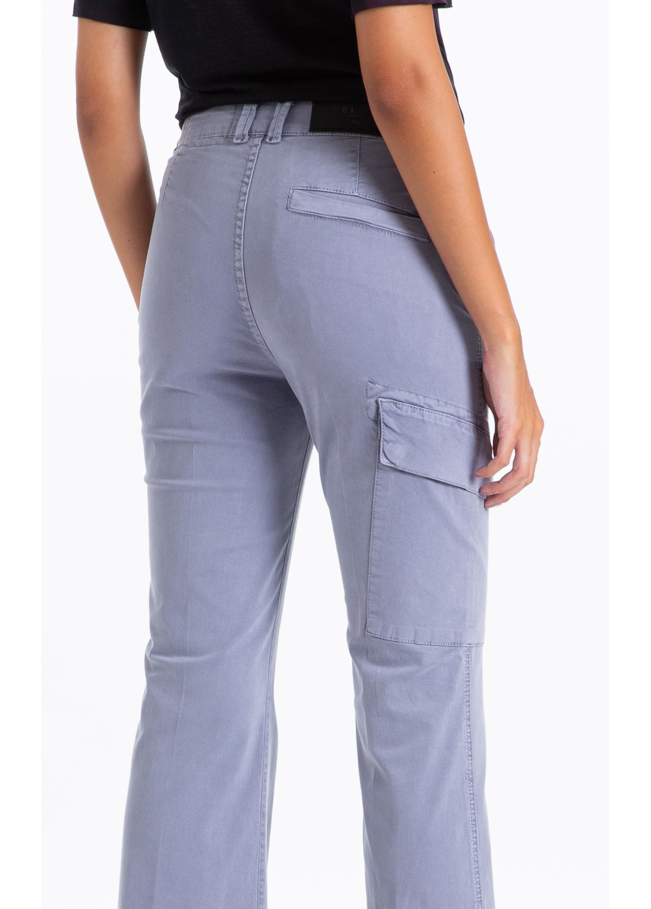 Calça Color Twill Power Flare Cargo Blue Vintage