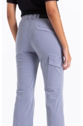 Calça Color Twill Power Flare Cargo Blue Vintage