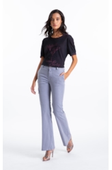 Calça Color Twill Power Flare Cargo Blue Vintage