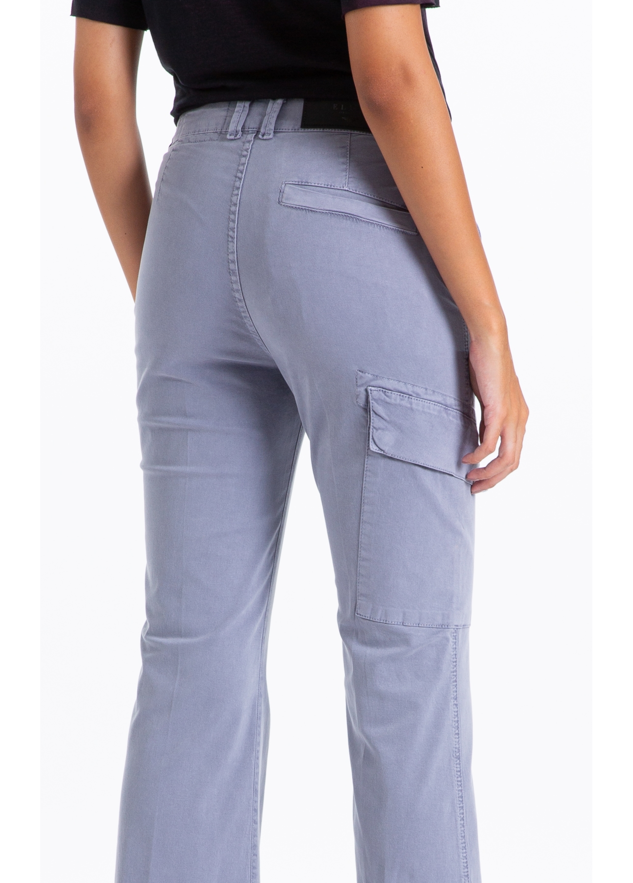 Calça Color Twill Power Flare Cargo Blue Vintage