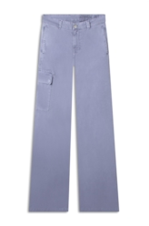 Calça Color Twill Power Flare Cargo Blue Vintage
