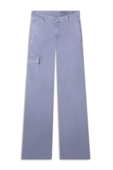 Calça Color Twill Power Flare Cargo Blue Vintage