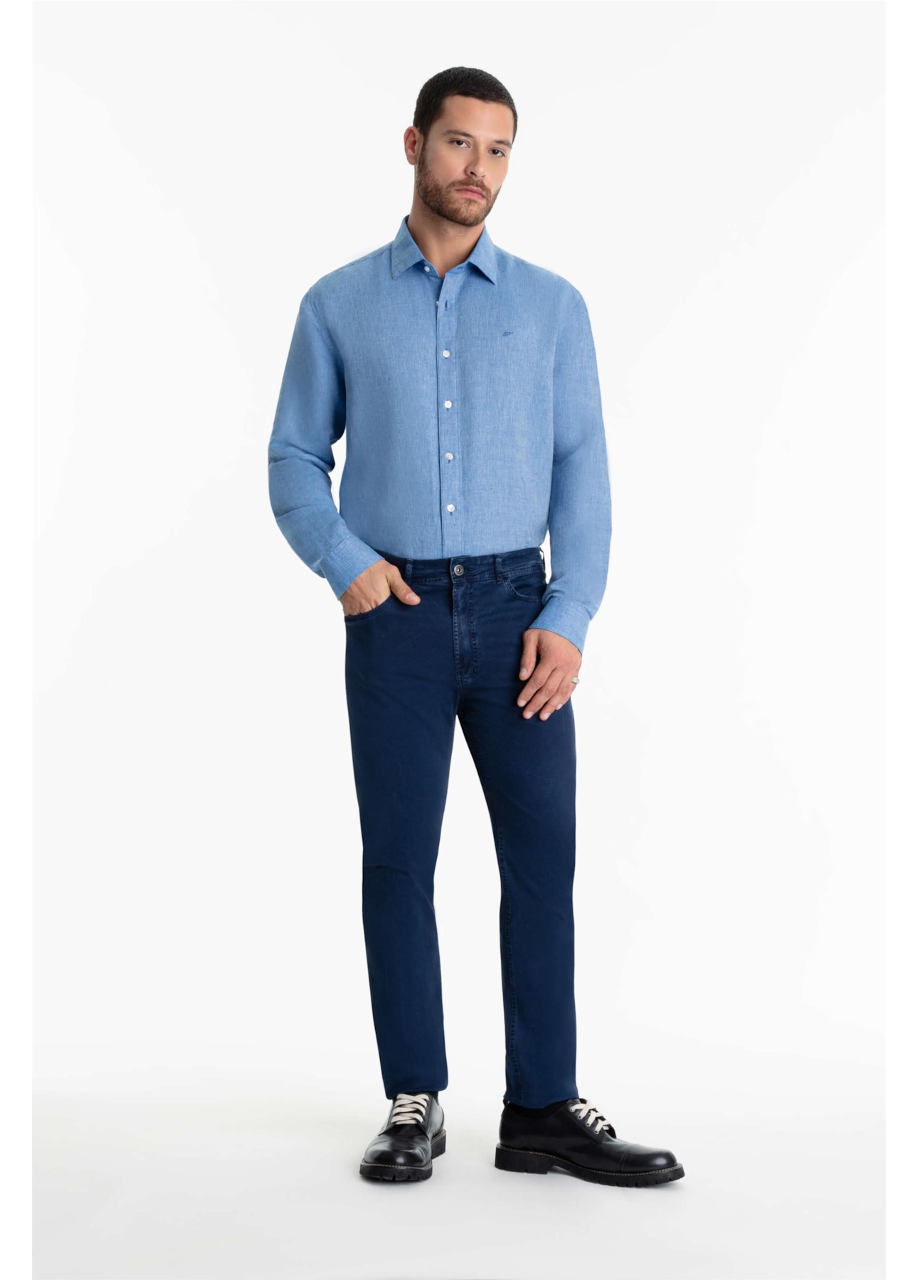 Calça Color Twill Power Marble Wash Marinho