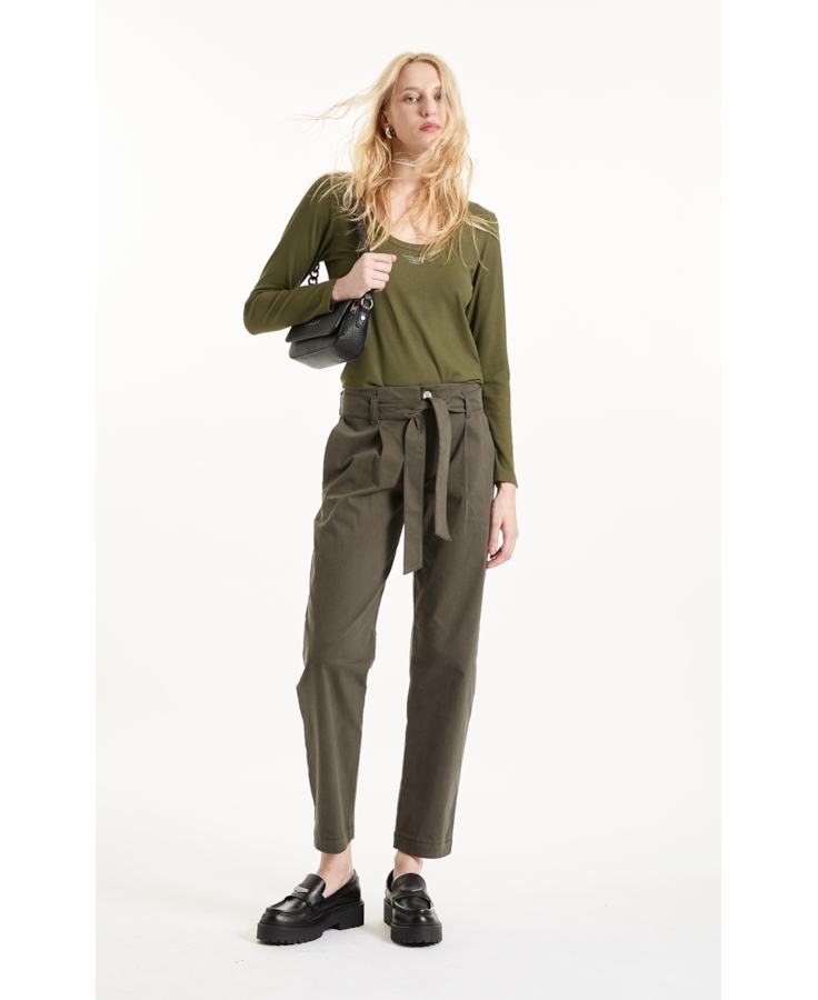 Calça Color Twill Power Paris Verde Escuro