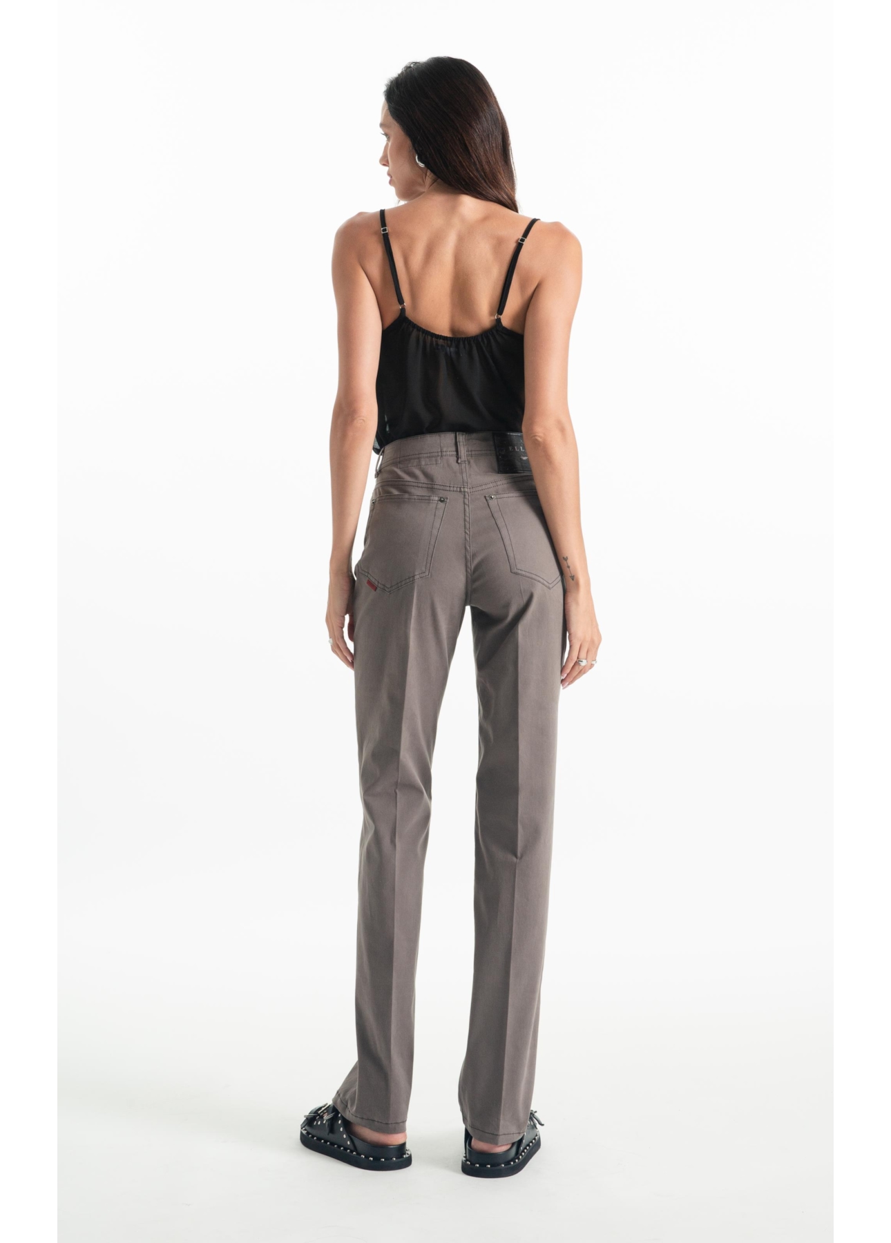 Calça Color Twill Power (Reta) 5 Pockets Castor