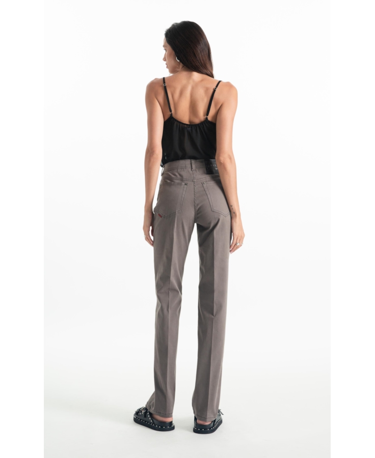 Calça Color Twill Power (Reta) 5 Pockets Castor