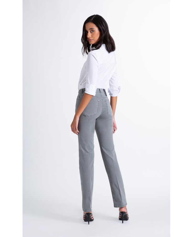 Calça Color Twill Power Reta 5 Pockets Verde Oliva